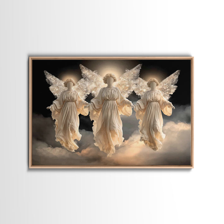 Glory Of The Angels – Framed Canvas Print – Christian Art Canvas – Christian Wall Art – Christian Decor – Christmas Art – Modern Christian