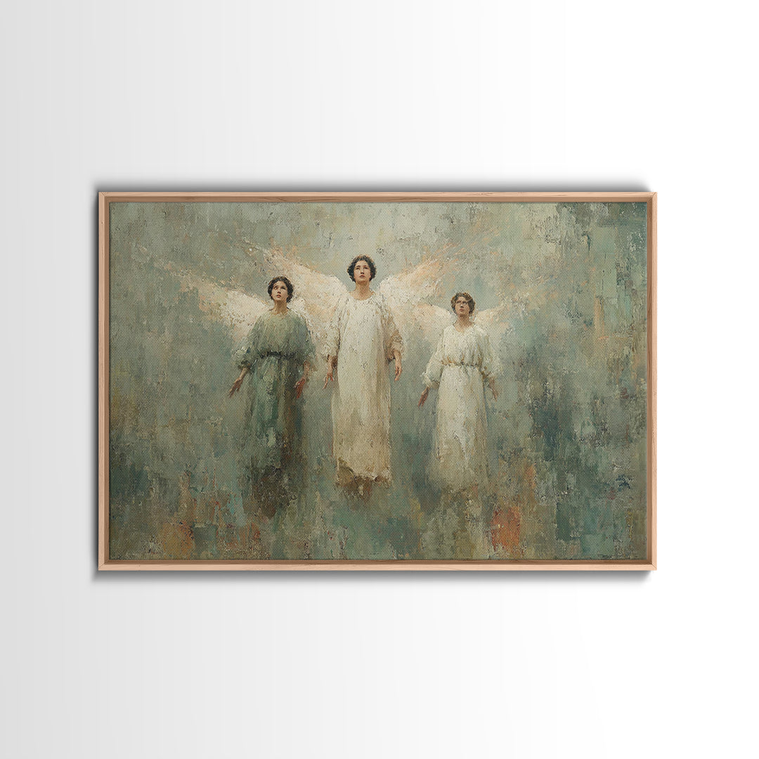 Angels Of Dawn – Framed Canvas Print – Christian Wall Art – Christian Art – Christian Art Canvas – Christian Decor – Christmas Art