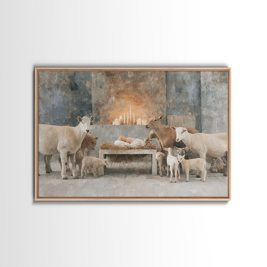 Shepherds Of Peace – Framed Canvas Print – Christian Wall Art – Christmas Art Prints – Christian Art Canvas – Christian Christmas Art