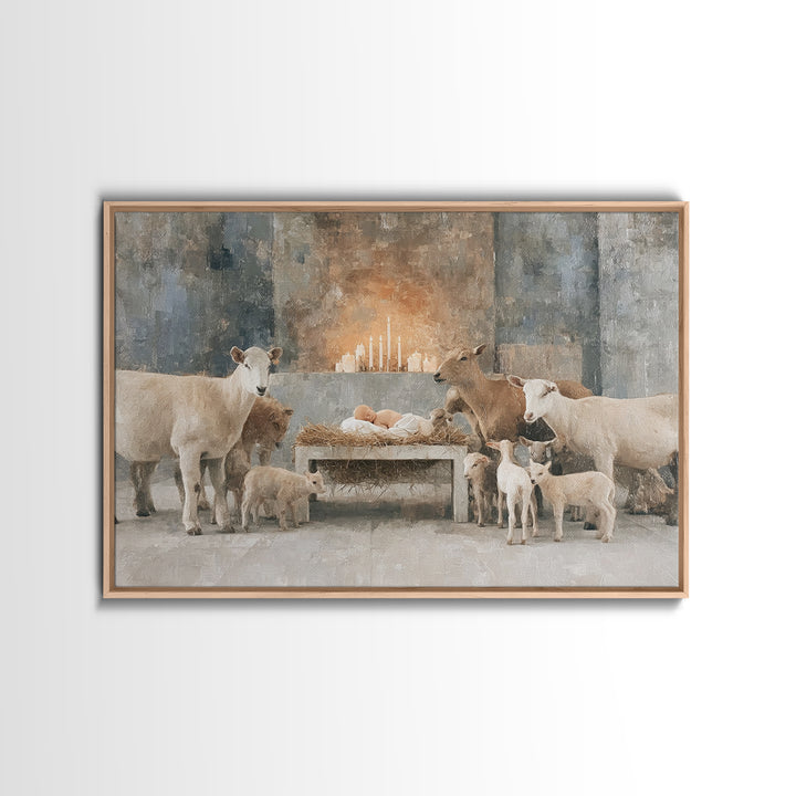 Shepherds Of Peace – Framed Canvas Print – Christian Wall Art – Christmas Art Prints – Christian Art Canvas – Christian Christmas Art