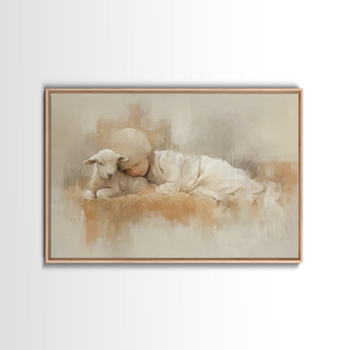 Sacred Rest – Framed Canvas Print – Christian Art Canvas – Christian Christmas Art – Christian Wall Art – Christmas Art Prints