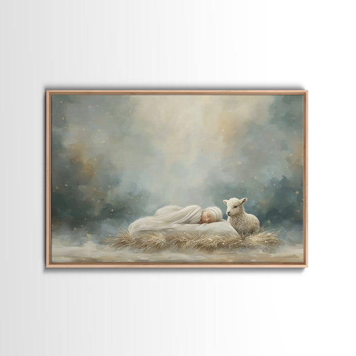 Star of Bethlehem Light – Framed Canvas Print – Christian Christmas Art – Christian Art Canvas – Christian Wall Art – Christmas Art