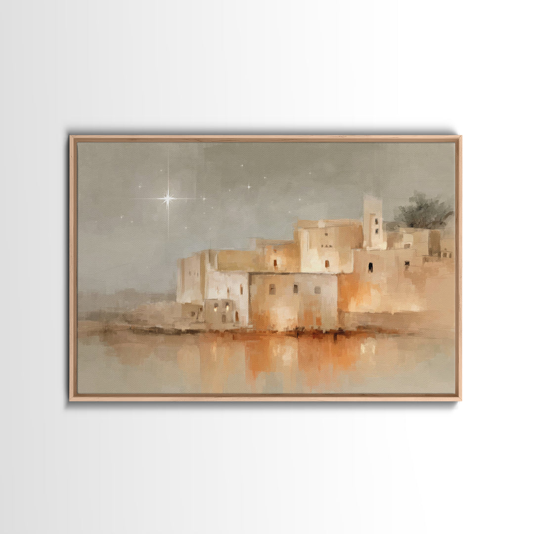 City of David Glow | Framed Canvas Print | Christian Christmas Art | Christmas Art | Christian Art Canvas | Christian Decor