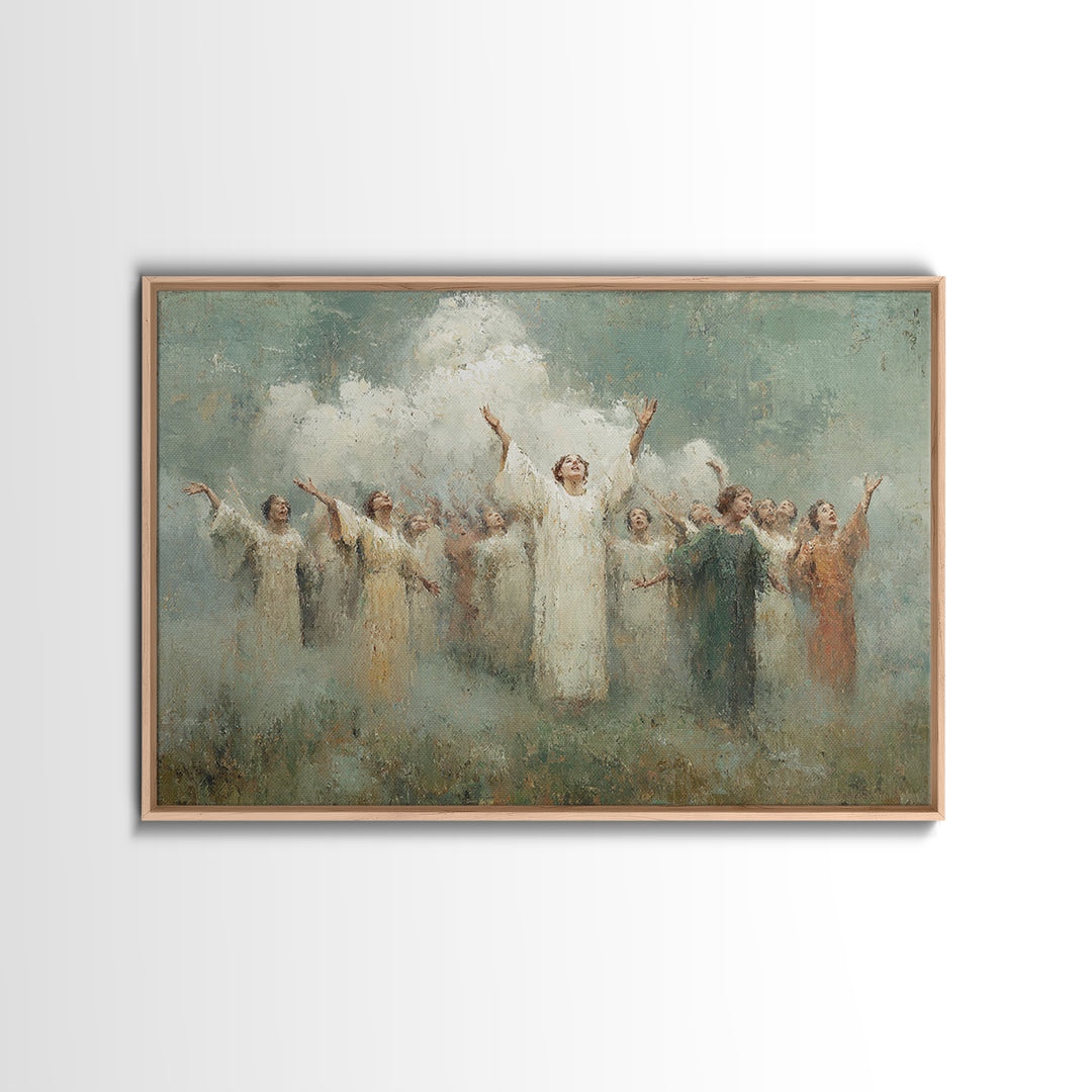 Choir Of Light, Framed Canvas Print, Christian Wall Art, Christian Art Work, Christmas Art Framed, Christian Christmas Decorations, Jesus A