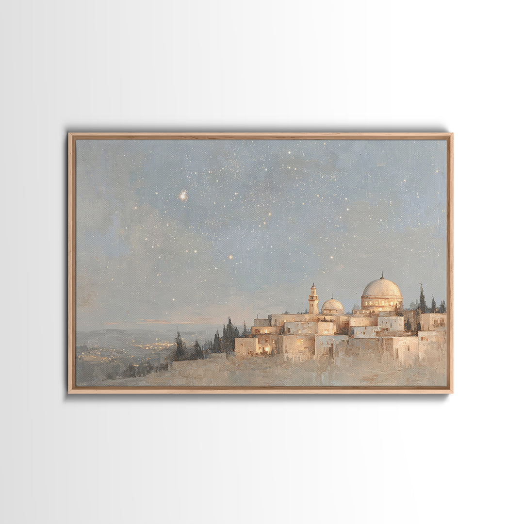 Star Over Bethlehem – Framed Canvas Print – Christian Wall Art – Christmas Art – Christian Art Canvas – Christian Christmas Art