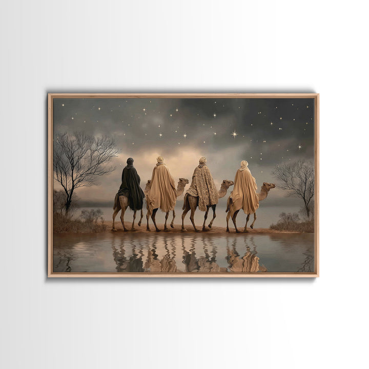 Watching The Heavens – Framed Canvas Print – Christian Art Canvas – Christian Christmas Art – Christmas Wall Art – Christian Art