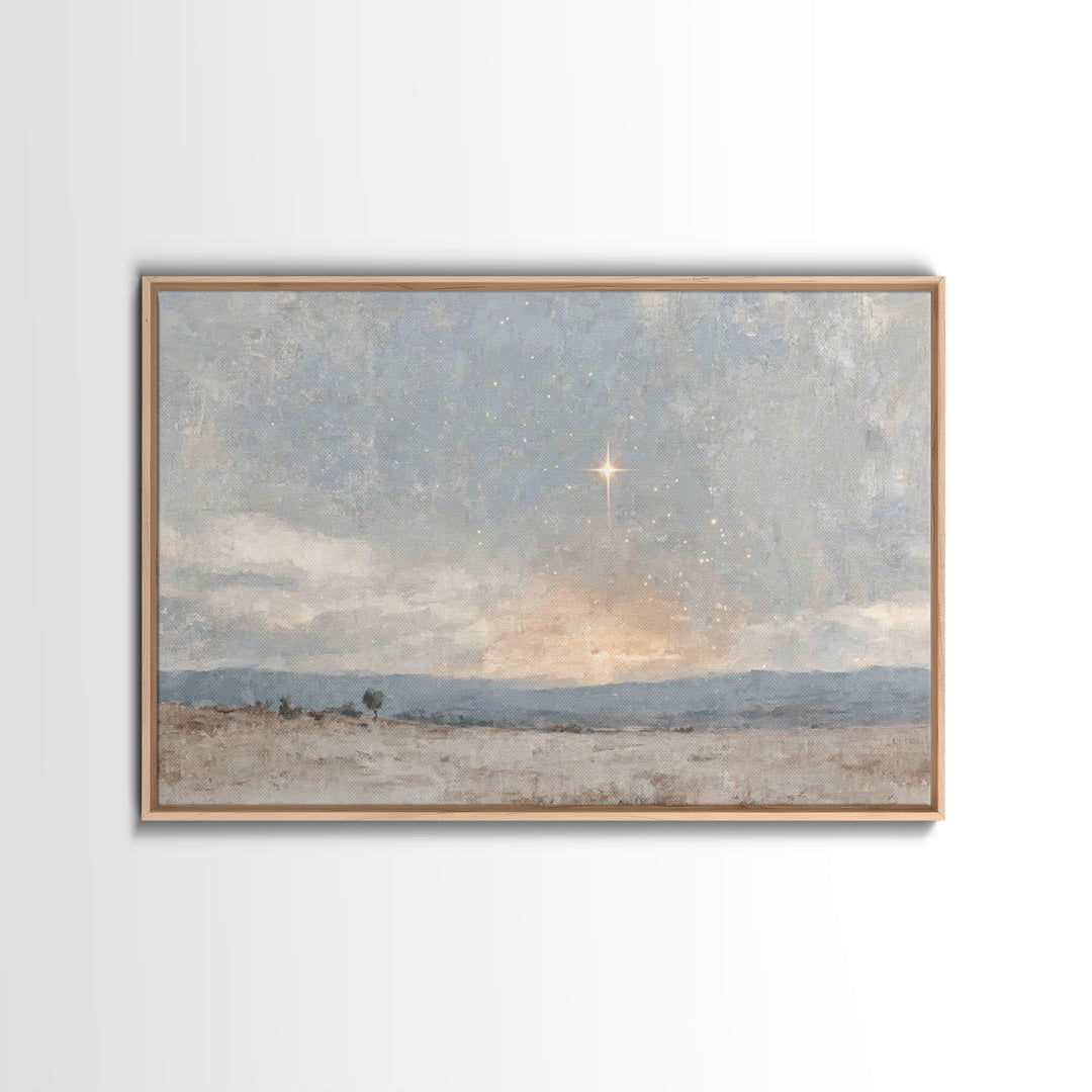 Star Of Salvation, Framed Canvas Print, Christian Art Canvas, Christian Christmas Art, Christian Wall Art, Christmas Art