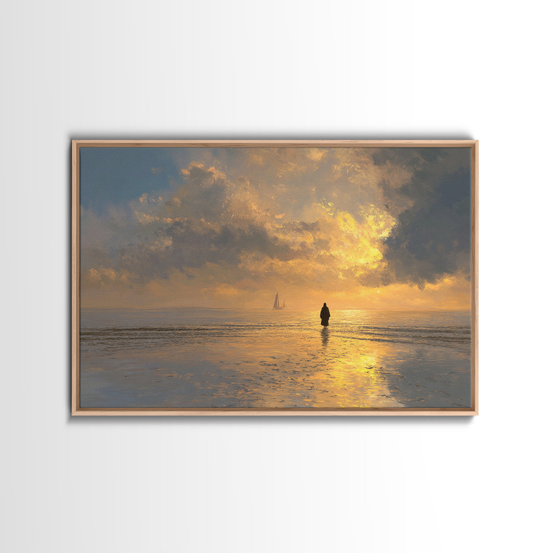Sunset Promise – Framed Canvas Print – Christian Art Canvas – Jesus Painting – Christian Wall Art – Christmas Art – Christian Decor