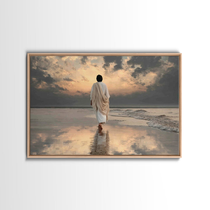 Sacred Stillness – Framed Canvas Print – Christian Art Canvas – Christian Wall Art – Jesus Painting – Christmas Art – Christian Gift