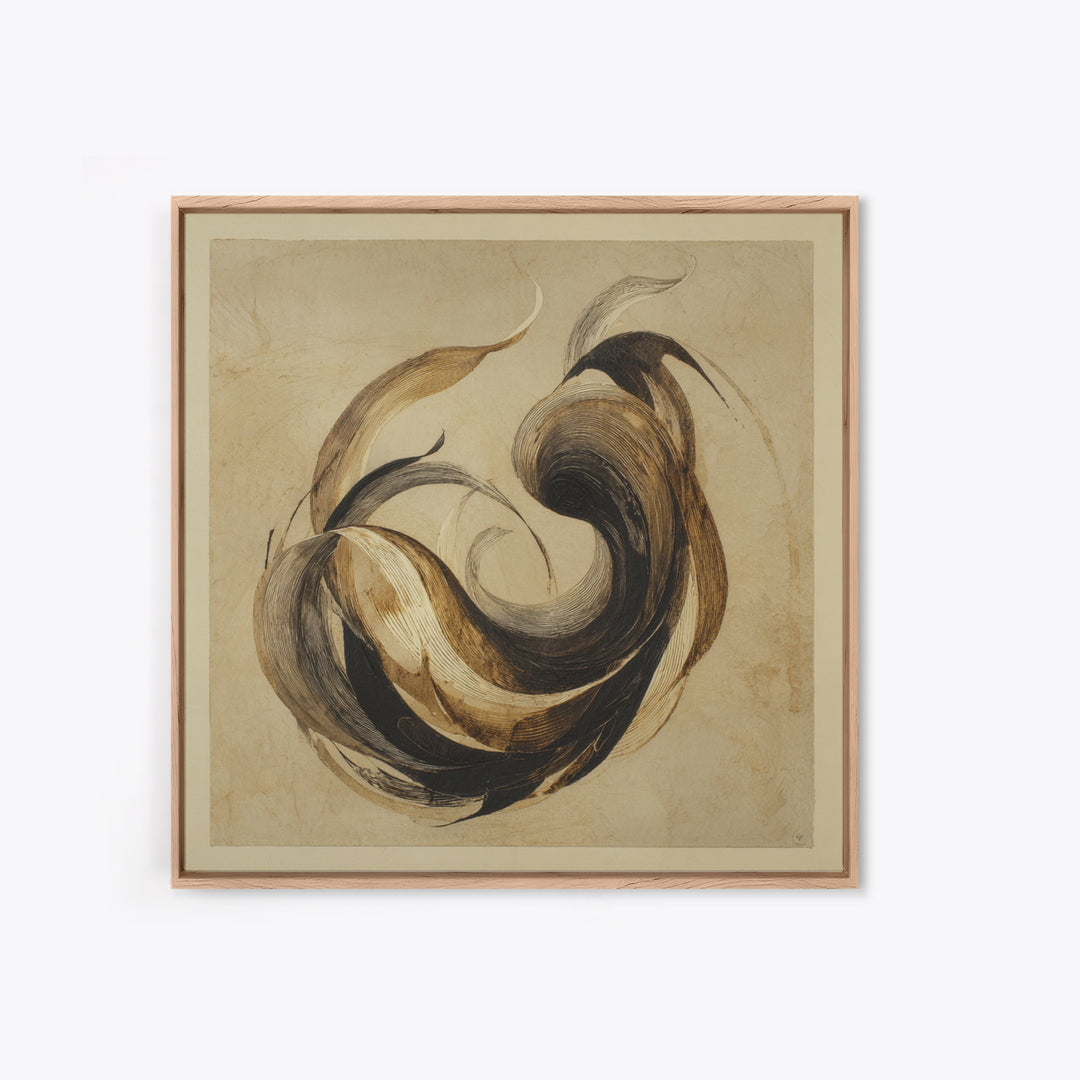 Calligraphic Bird Shape Formed from Flowing Lines Canvas Print, Calligraphy Art, Gallery Decor, Living Room Decor, Script, CAL-1x1-32