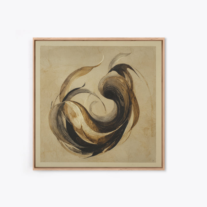 Calligraphic Bird Shape Formed from Flowing Lines Canvas Print, Calligraphy Art, Gallery Decor, Living Room Decor, Script, CAL-1x1-32