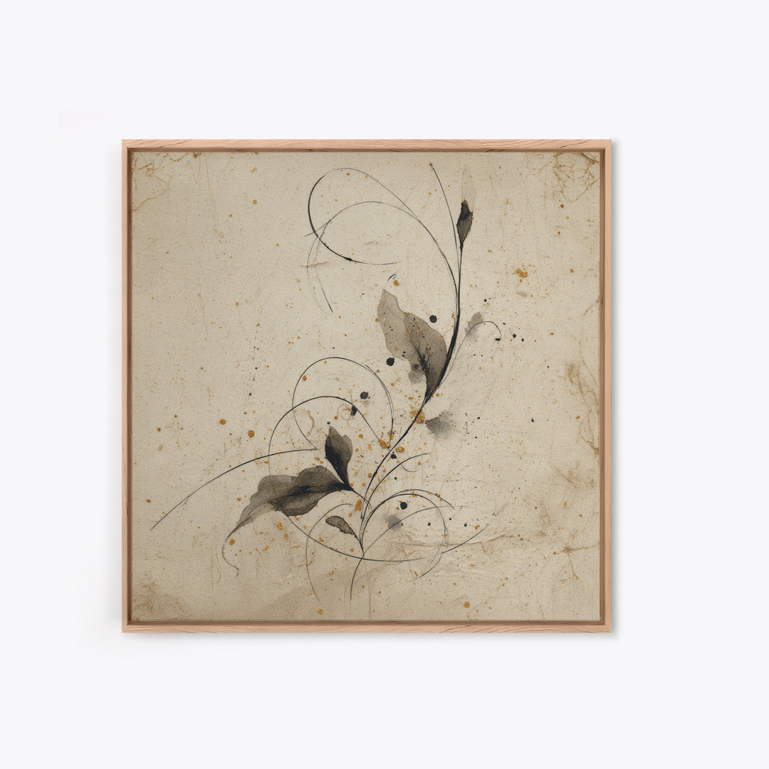 Floral Vine Created from Graceful Script Like Canvas Print, Calligraphy Art, Living Room Wall Art, Living Room Decor, Script, CAL-1x1-35