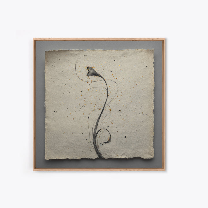 Single Elegant Flourish Shaped Like a Flower Framed Canvas Print, Calligraphy Art, Fine Art Print, Living Room Decor, Script, CAL-1x1-53