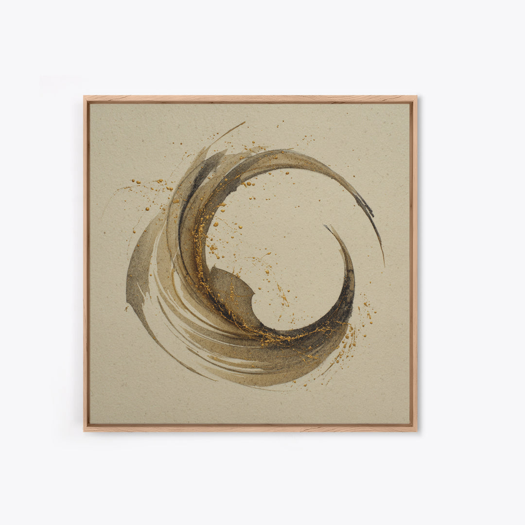 Crescent Moon Made from Elegant Ink Swashes Canvas Print, Calligraphy Art, Neutral Decor, Living Room Decor, Fine Art, Script, CAL-1x1-69