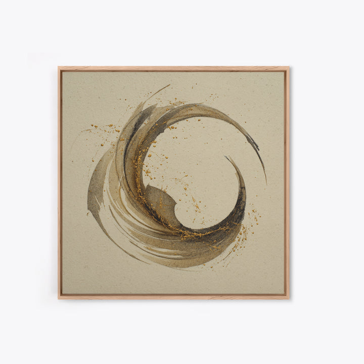 Crescent Moon Made from Elegant Ink Swashes Canvas Print, Calligraphy Art, Neutral Decor, Living Room Decor, Fine Art, Script, CAL-1x1-69