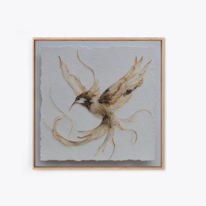Calligraphic Bird Shape Formed from Flowing Lines Framed Canvas Print, Calligraphy Art, Printable, Living Room Decor, Script, CAL-1x1-8