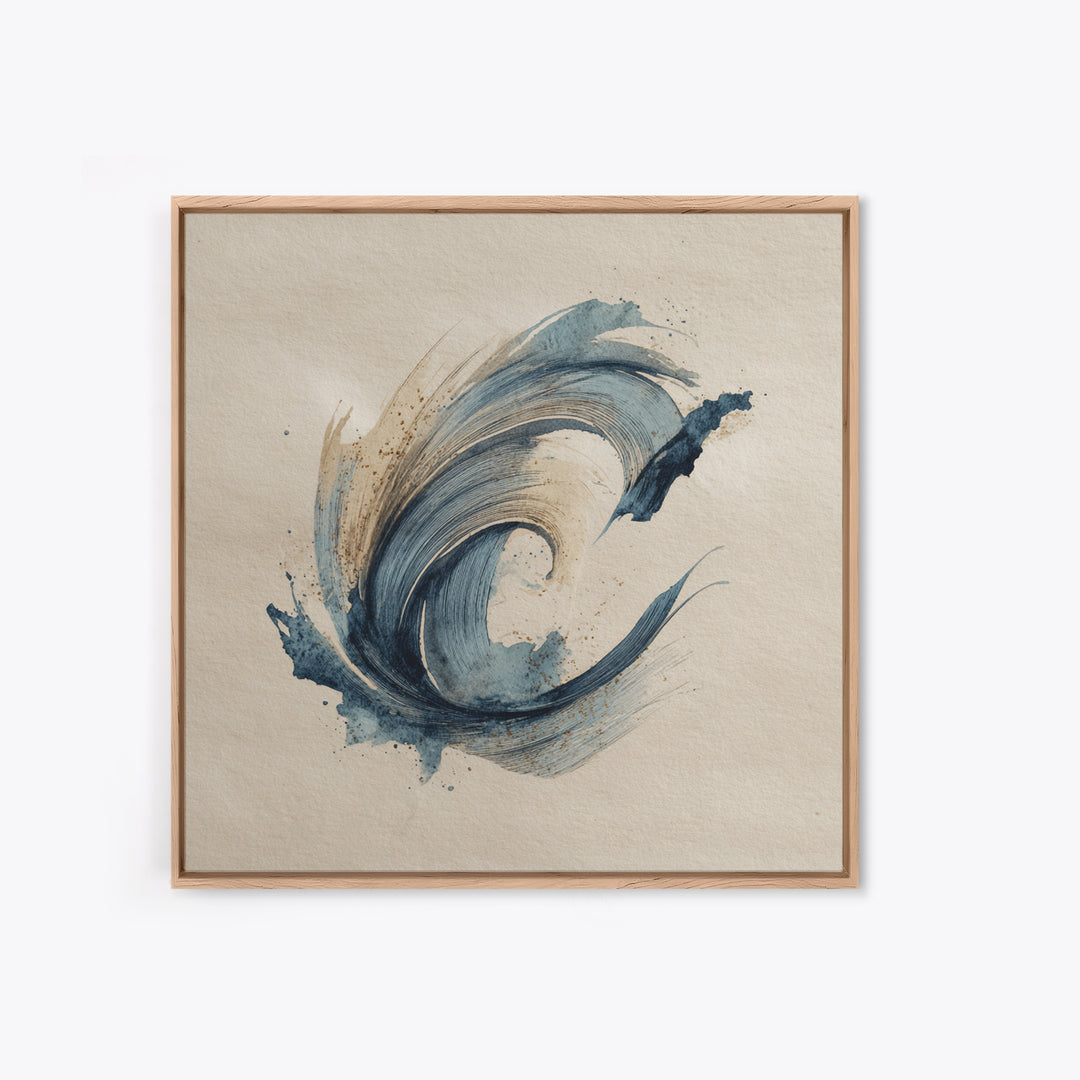 Modern Calligraphy Wave Canvas Print, Calligraphy Art, Neutral Decor, Living Room Decor, Fine Art, Script, Wall Art, Home Decor, CAL-1x1-82