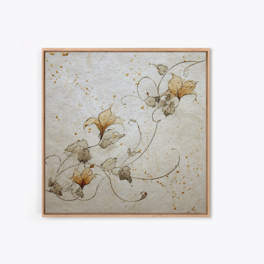 Floral Vine Created from Graceful Script Like Canvas Print, Calligraphy Art, Statement Artwork, Living Room Decor, Script, CAL-1x1-83