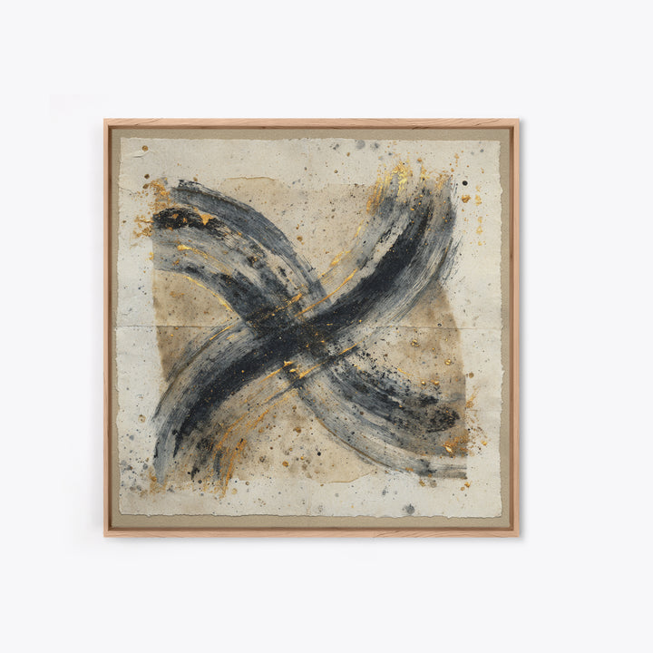 Abstract Prayer Flag of Brush Marks Canvas Print, Calligraphy Art, Neutral Decor, Living Room Decor, Fine Art, Script, CAL-1x1-95