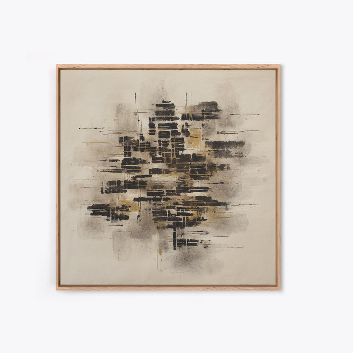 Expressive Musical Rhythm Painted as Ink Strokes Framed Canvas Print, Calligraphy Art, Painting, Living Room Decor, Script, CAL-1x1-96