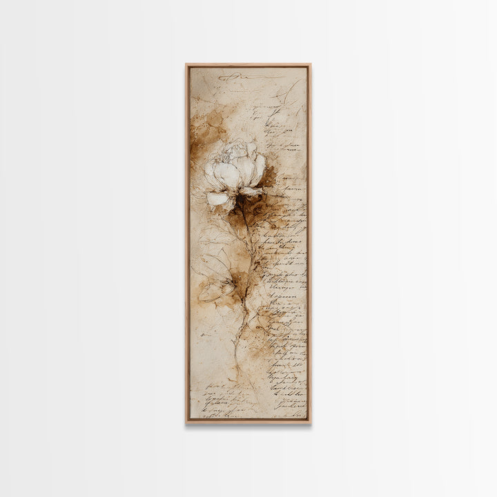 Single Elegant Flourish Shaped Like a Flower Canvas Print, Calligraphy Art, Room Decor, Living Room Decor, Fine Art, Script, CAL-1x3-17