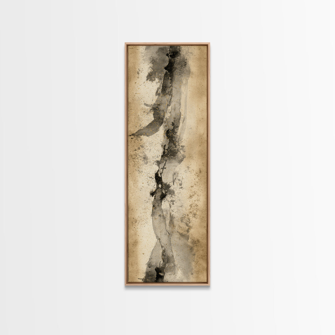 Abstract Prayer Flag of Brush Marks Canvas Print, Calligraphy Art, Wall Art, Living Room Decor, Script, Wall Art Print, CAL-1x3-35