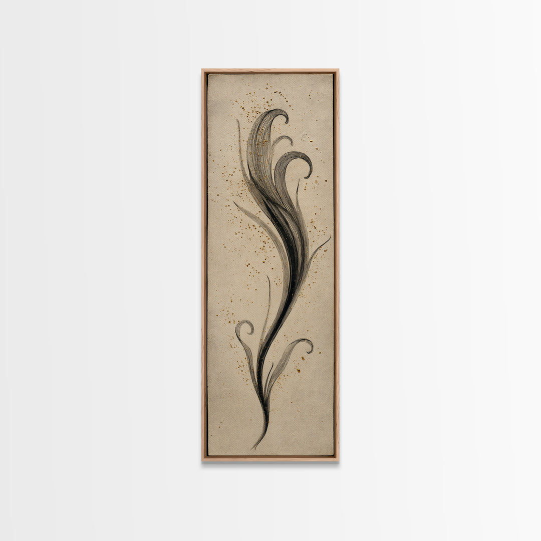 Single Elegant Flourish Shaped Like a Flower Canvas Print, Calligraphy Art, Bedroom Wall Decor, Living Room Decor, Script, CAL-1x3-41