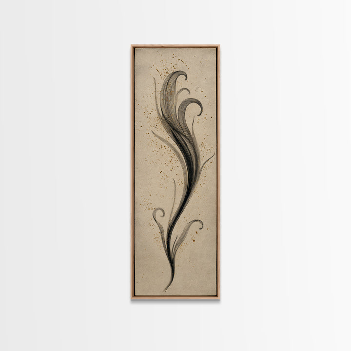 Single Elegant Flourish Shaped Like a Flower Canvas Print, Calligraphy Art, Bedroom Wall Decor, Living Room Decor, Script, CAL-1x3-41