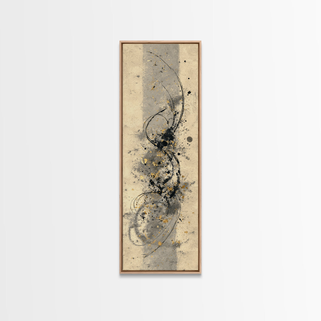 Ornamental Frame of Flourished Pen Curves Canvas Print, Calligraphy Art, Bedroom Wall Decor, Living Room Decor, Script, CAL-1x3-6