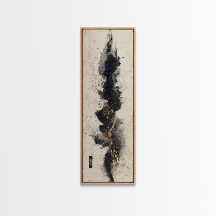 Calligraphic Bird Shape Formed from Flowing Lines Canvas Print, Calligraphy Art, Digital Print, Living Room Decor, Script, CAL-1x3-68