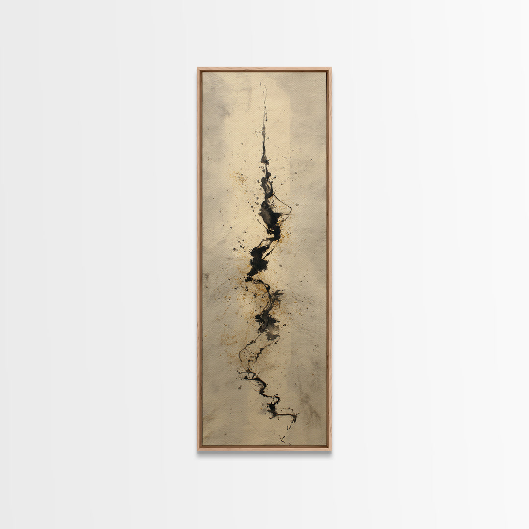Expressive Musical Rhythm Painted as Ink Strokes Canvas Print, Calligraphy Art, Printable Wall Art, Living Room Decor, Script, CAL-1x3-84