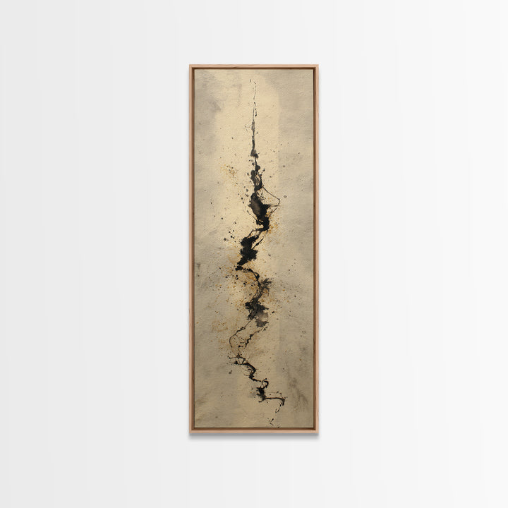 Expressive Musical Rhythm Painted as Ink Strokes Canvas Print, Calligraphy Art, Printable Wall Art, Living Room Decor, Script, CAL-1x3-84