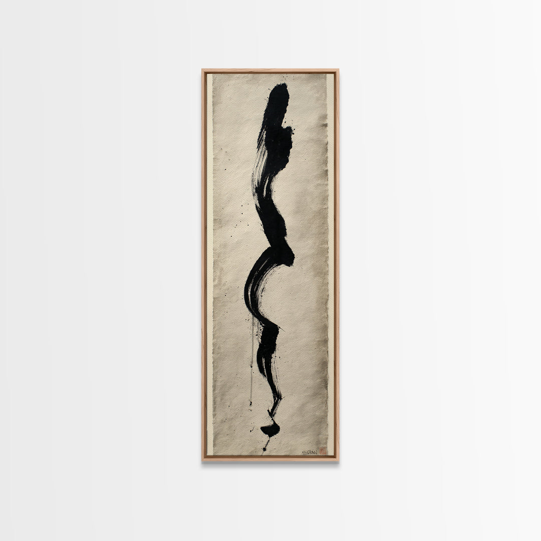 Modern Calligraphy Wave Canvas Print, Calligraphy Art, Fine Art Print, Living Room Decor, Fine Art, Script, Wall Decor, CAL-1x3-94