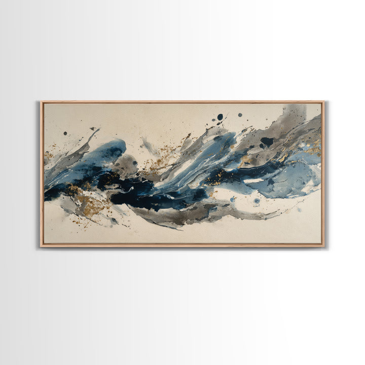 Modern Calligraphy Wave Canvas Print, Calligraphy Art, Contemporary Art, Living Room Decor, Fine Art, Script, Printable Art, CAL-2x1-78