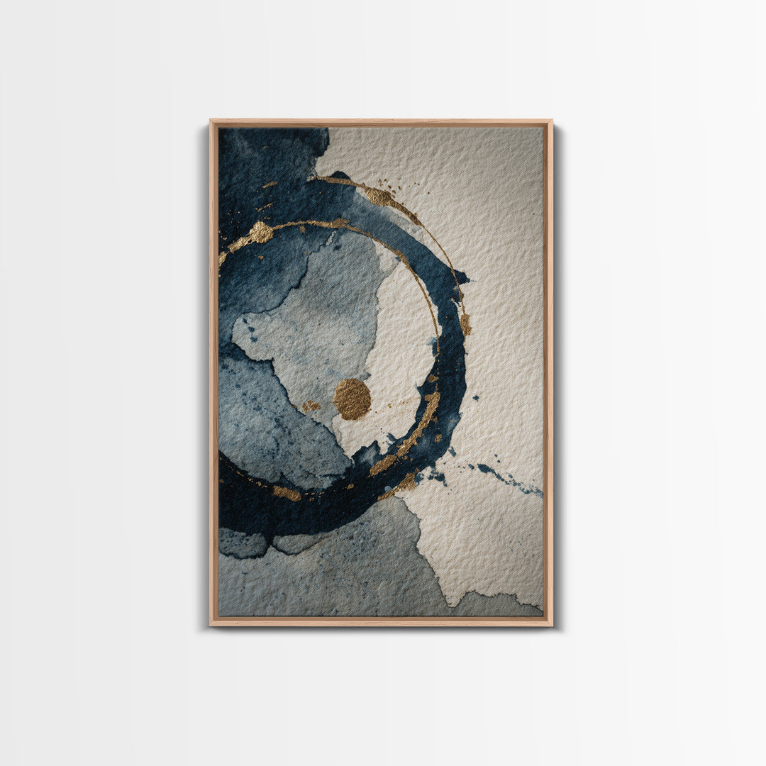 Layered Copper Ink Strokes on Dark Navy Canvas Print, Calligraphy Art, Art Print, Living Room Decor, Fine Art, Script, CAL-2x3-14