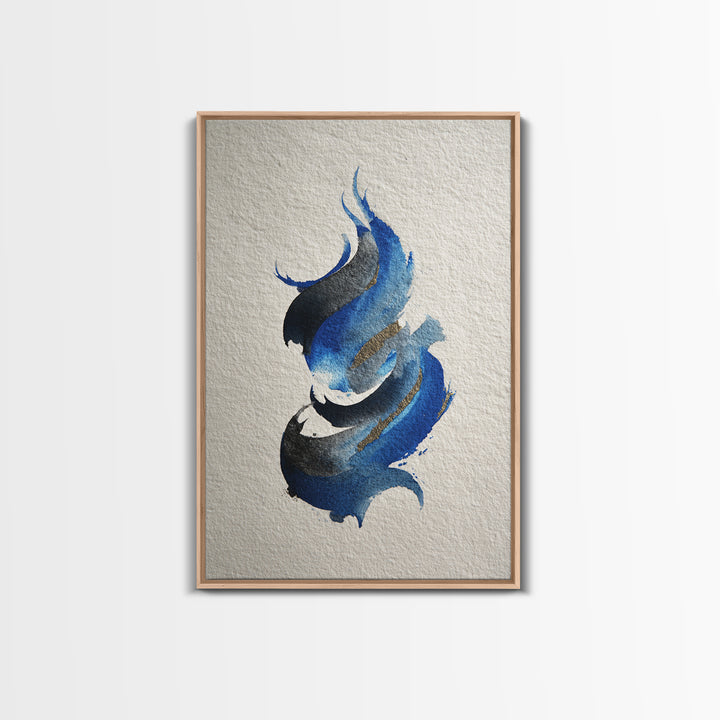 Modern Calligraphy Wave Framed Canvas Print, Calligraphy Art, Room Decor, Living Room Decor, Fine Art, Script, Printable, CAL-2x3-18