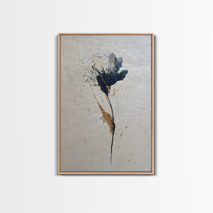 Single Elegant Flourish Shaped Like a Flower Framed Canvas Print, Calligraphy Art, Wall Decor, Living Room Decor, Script, CAL-2x3-37