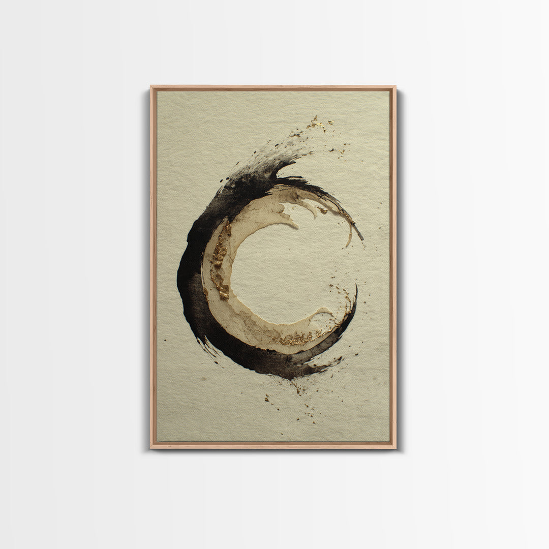 Crescent Moon Made from Elegant Ink Swashes Canvas Print, Calligraphy Art, Home Decor, Living Room Decor, Fine Art, Script, CAL-2x3-5