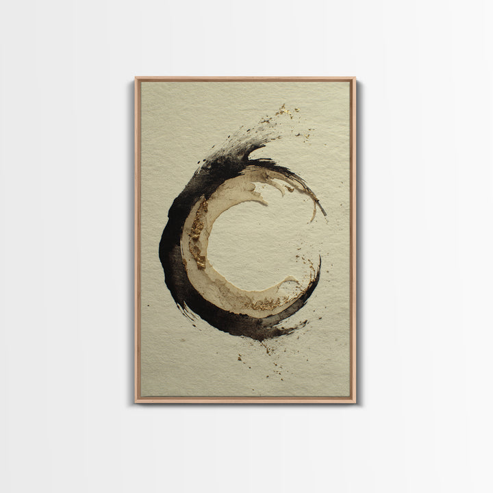 Crescent Moon Made from Elegant Ink Swashes Canvas Print, Calligraphy Art, Home Decor, Living Room Decor, Fine Art, Script, CAL-2x3-5