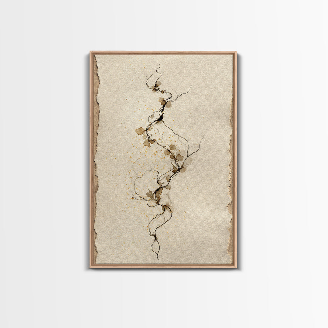 Floral Vine Created from Graceful Script Like Canvas Print, Calligraphy Art, Digital Prints, Living Room Decor, Script, CAL-2x3-67