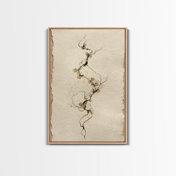 Floral Vine Created from Graceful Script Like Canvas Print, Calligraphy Art, Digital Prints, Living Room Decor, Script, CAL-2x3-67