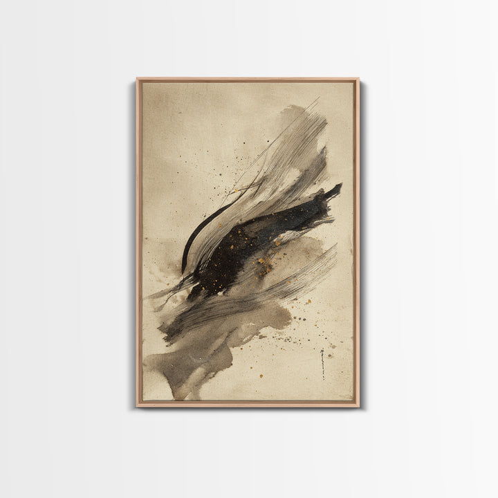 Abstract Prayer Flag of Brush Marks Canvas Print, Calligraphy Art, Art, Living Room Decor, Fine Art, Script, Unique Wall Art, CAL-2x3-79