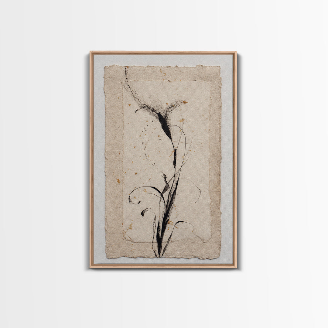 Single Elegant Flourish Shaped Like a Flower Canvas Print, Calligraphy Art, Unique Wall Art, Living Room Decor, Script, CAL-2x3-85