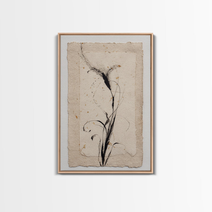 Single Elegant Flourish Shaped Like a Flower Canvas Print, Calligraphy Art, Unique Wall Art, Living Room Decor, Script, CAL-2x3-85