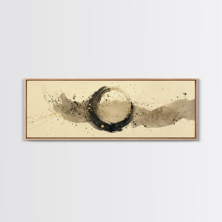 Crescent Moon Made from Elegant Ink Swashes Canvas Print, Calligraphy Art, Digital Print, Living Room Decor, Fine Art, Script, CAL-3x1-13