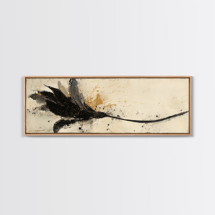 Single Elegant Flourish Shaped Like a Flower Canvas Print, Calligraphy Art, Bedroom Wall Decor, Living Room Decor, Script, CAL-3x1-21