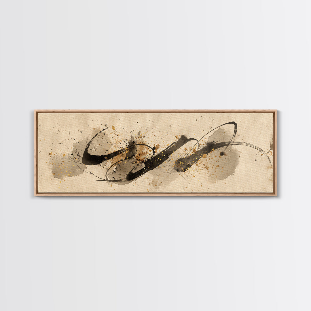 Romantic Handwritten Marks Without Readable Words Canvas Print, Calligraphy Art, Digital Print, Living Room Decor, Script, CAL-3x1-79