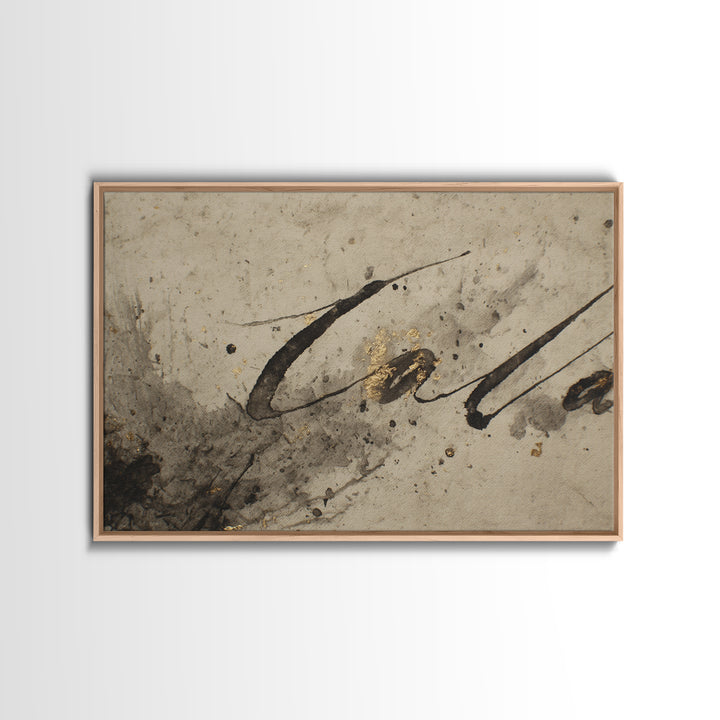 Expressive Musical Rhythm Painted as Ink Strokes Canvas Print, Calligraphy Art, Fine Art Print, Living Room Decor, Script, CAL-3x2-100