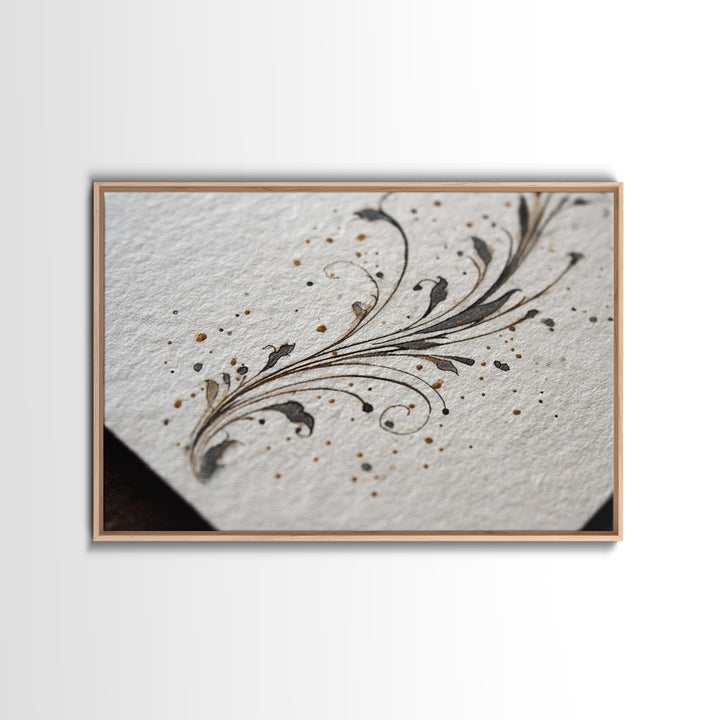 Ornamental Frame of Flourished Pen Curves Canvas Print, Calligraphy Art, Printable Wall Art, Living Room Decor, Script, CAL-3x2-22