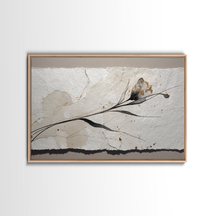 Single Elegant Flourish Shaped Like a Flower Canvas Print, Calligraphy Art, Japanese Decor, Living Room Decor, Script, CAL-3x2-81